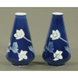 A pair of Royal Copenhagen inverted tapering vases,