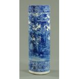 A Japanese stencilled blue and white stick stand, early 20th century,