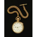 A gold plated gentleman's pocket watch, the movement 21 jewels by A.