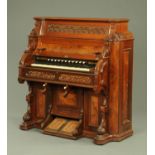 A late 19th century Canadian walnut harmonium, by the Dominion Organ Co, Bowmanville, Ontario,