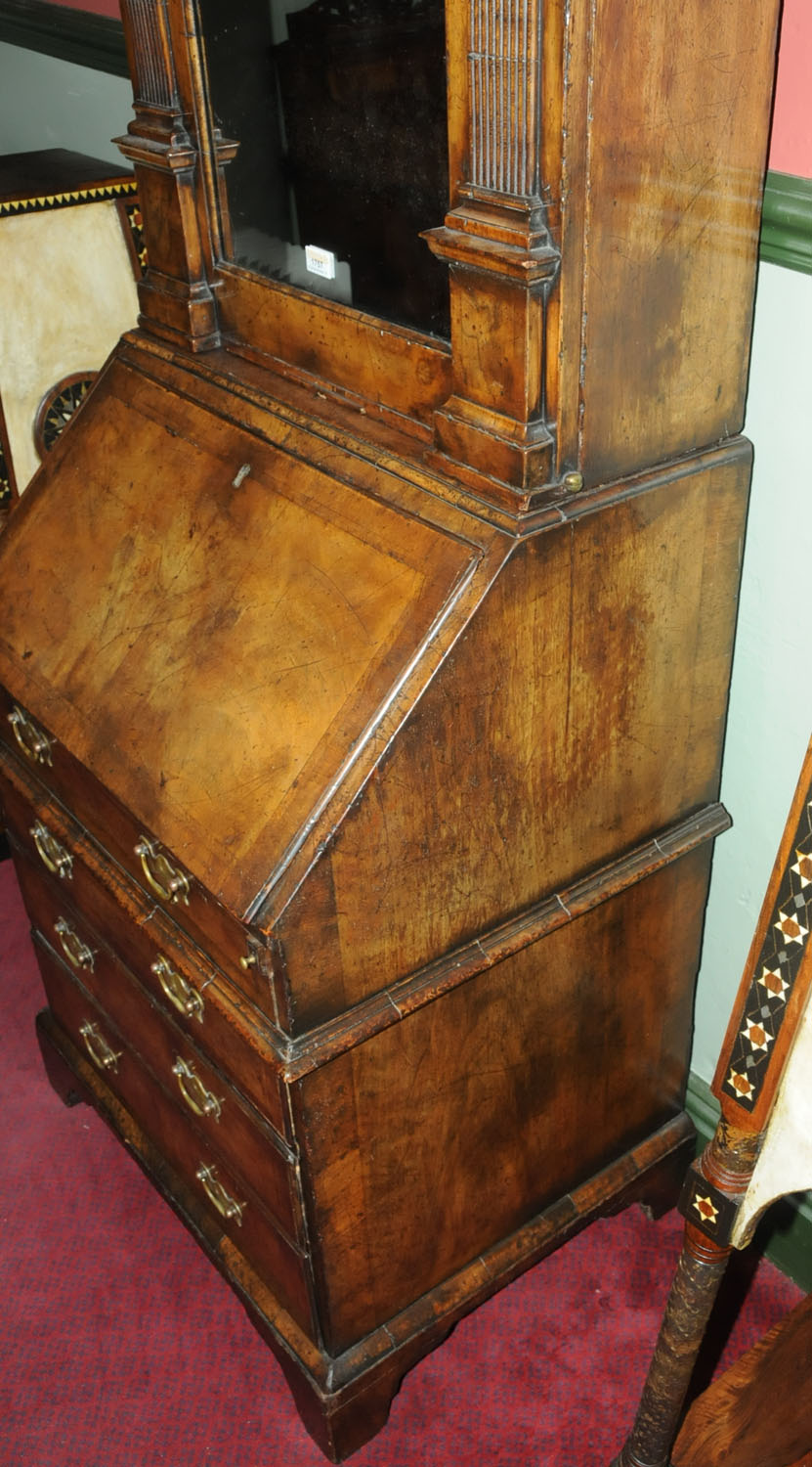 A good walnut and parcel gilt Queen Anne style bureau cabinet, - Image 5 of 18