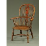 A 19th century Windsor splat back armchair,