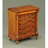 A 19th century Scottish mahogany apprentice piece chest of drawers,