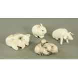 Four Royal Copenhagen animals, to include a polar bear cub Model No.