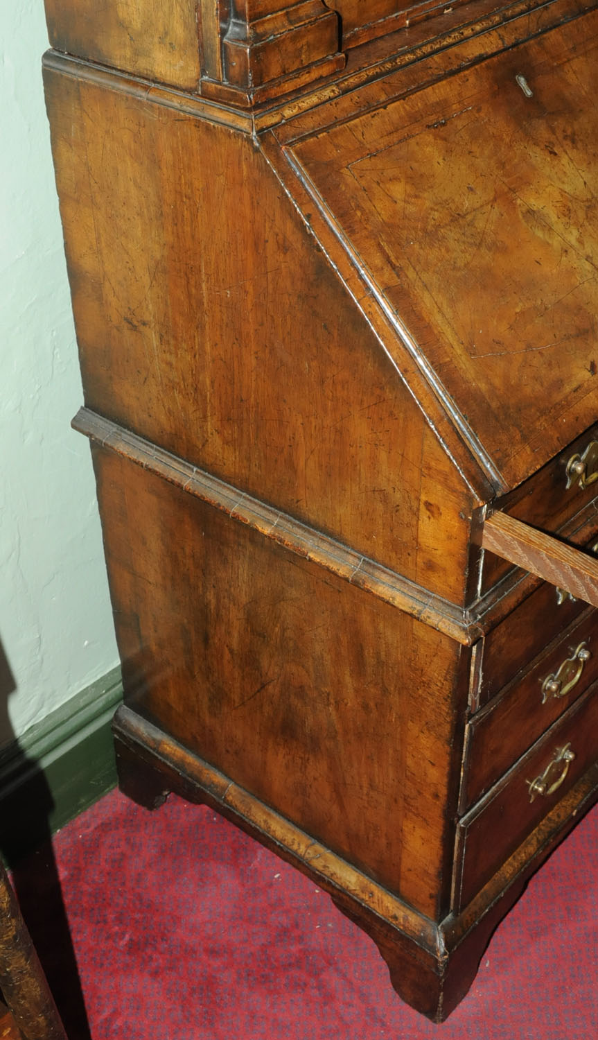 A good walnut and parcel gilt Queen Anne style bureau cabinet, - Image 7 of 18
