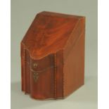 A large George III mahogany knife box, with original fitted interior and with serpentine front.