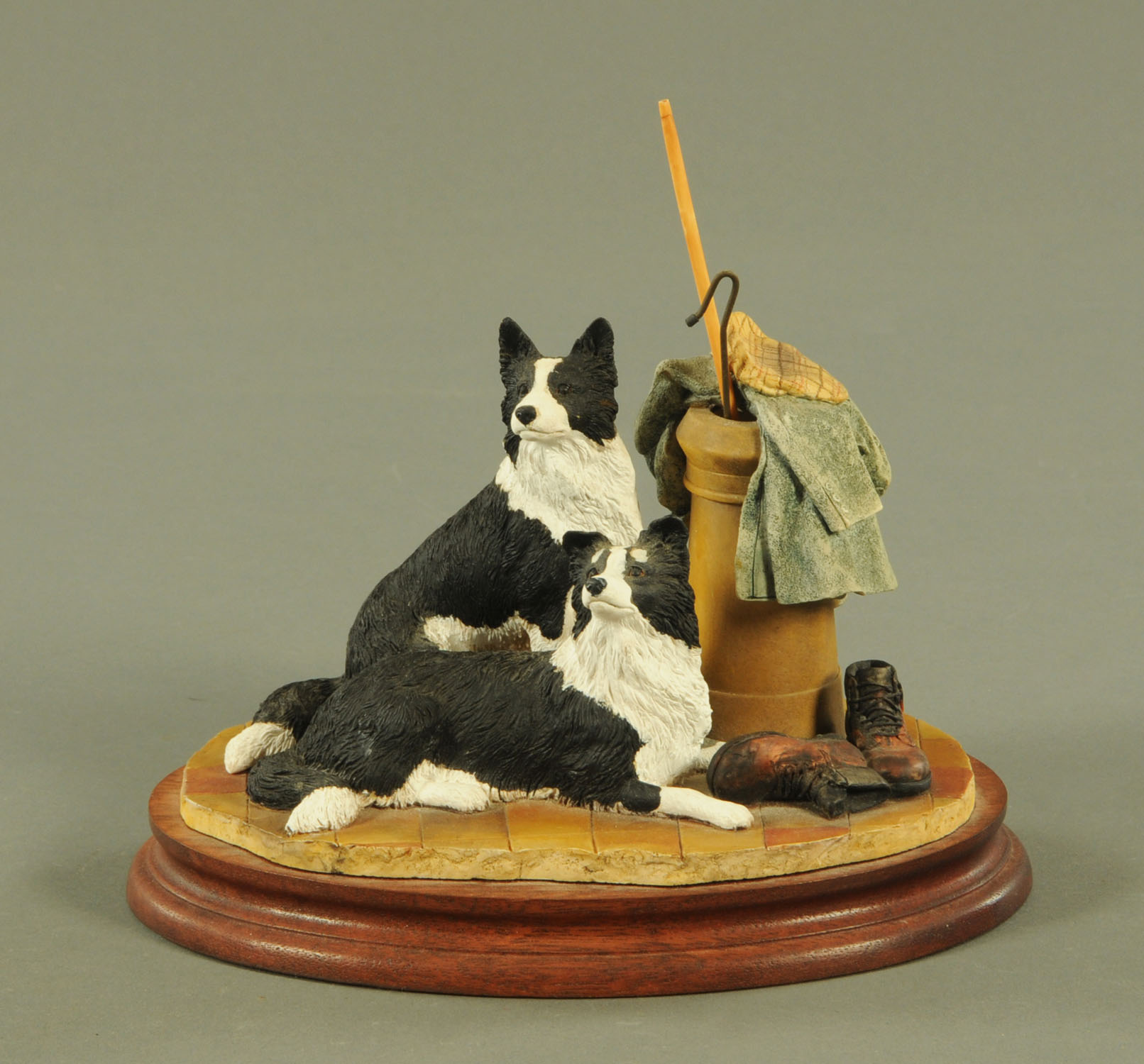 A Border Fine Arts collie group, signed Ayres "A Long Day Ahead" B0037.