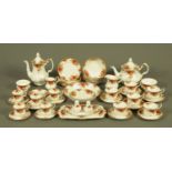 A Royal Albert "Old Country Roses" pattern part tea, coffee, fruit and sandwich set,