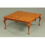 A walnut veneered Queen Anne style coffee table,
