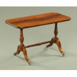 A reproduction mahogany brass inlaid coffee table,