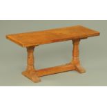 Mouseman Thompson of Kilburn, a small rectangular top coffee table,