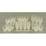 A quantity of Waterford "Colleen" pattern drinking glasses, comprising 12 sherry glasses,