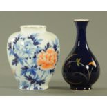 Two Japanese Fukagawa porcelain vases, 20th century,