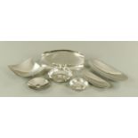 A Keswick School of Industrial Arts planished stainless steel presentation platter,