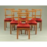 A set of six Victorian oak dining chairs,