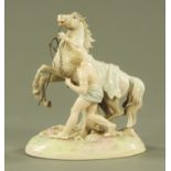 A Helena Wolfsohn porcelain Marley horse, late 19th century, factory monogram, 24.5 cm high.