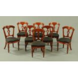 A set of eight late Victorian J Reilly's patent dining chairs,