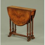 A Victorian walnut Sutherland table, of small proportions,