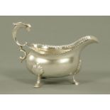 A George III silver sauce boat, possibly Francis Crump, London 1769,