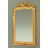A large 19th century giltwood and gesso framed mirror,