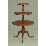 A George III mahogany three tier dumb waiter,