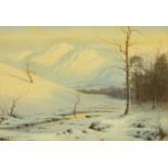 Edward Horace Thompson (British 1879-1949), a snow covered view of Skiddaw, signed, watercolour.