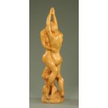 Jim Hare 1998, carved wooden sculpture "Dance of Eternal Spring",