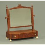 A George III mahogany toilet mirror,