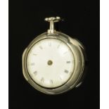 A George III silver pair cased pocket watch, by John Camden, London 1790, with verge escapement.