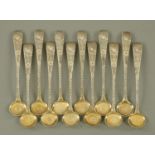 A set of 12 American sterling silver spoons by M W Galt & Bros. Co.