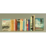 A box of world topography and climbing books, to include Seven Years in Tibet,