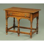 An oak side table, circa 1920,