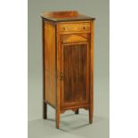 A late 19th century Sheraton Revival rosewood side cabinet, with rear upstand,