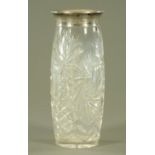 A good cut glass and German silver mounted vase, early 20th century,
