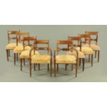 A Harlequin set of eight Regency mahogany dining chairs, comprising two arm and six single,