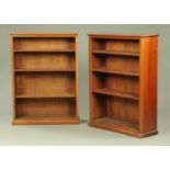 A pair of early 20th century mahogany freestanding open bookcases,