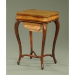 A 19th century rosewood worktable,