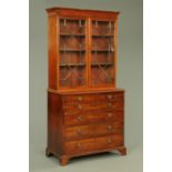 A 19th century mahogany secretaire bookcase,