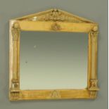 A 19th century giltwood and gesso rectangular mirror with Masonic emblems.