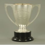 A large silver two handled presentation trophy, Martin Hall & Co.
