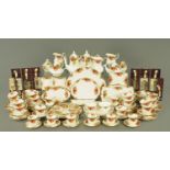 An extensive Royal Albert Old Country Roses tea service, comprising teapot, coffee pot,