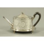 A George III silver teapot, Benjamin Mountigue (also known as Benjamin Mordecai) London 1785,