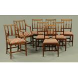 A set of eight late George III dining chairs, comprising two carvers and six singles,