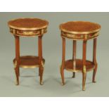 A pair of French inlaid and gilt metal mounted Gueridron,