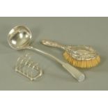 A Scottish silver soup ladle, Andrew Wilkie, Edinburgh 1818,