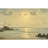 Roger Doa Corbiere, "St Jacot Cotes de Bretagne", signed, oil on canvas. 59 cm x 90 cm.