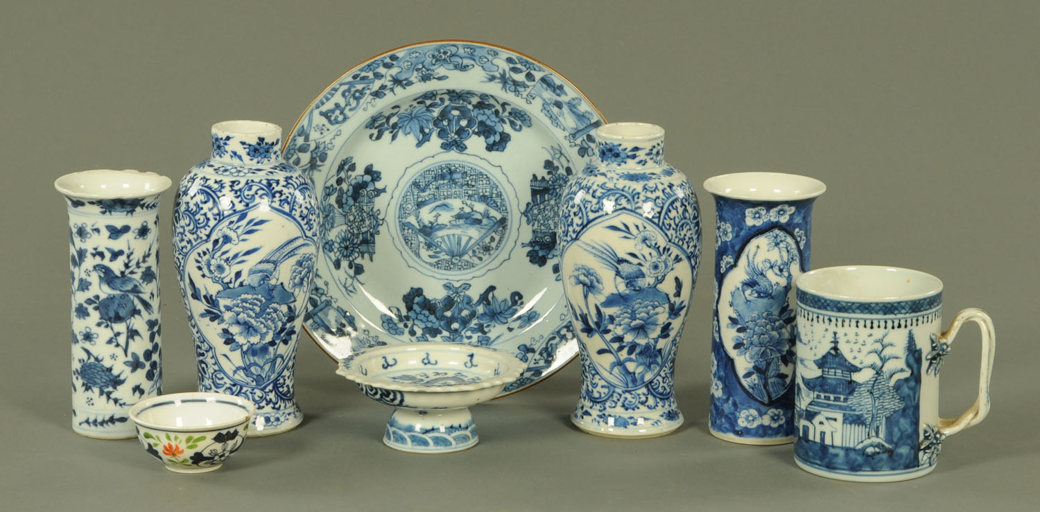 Chinese blue and white wares, 18th century/19th century,