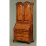 A Queen Anne walnut bureau bookcase,