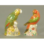 A Limited Edition Royal Crown Derby Amazon Green parrot, 252/2500,