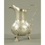 A Victorian silver cream jug, Daniel and Charles Houle, London 1849,
